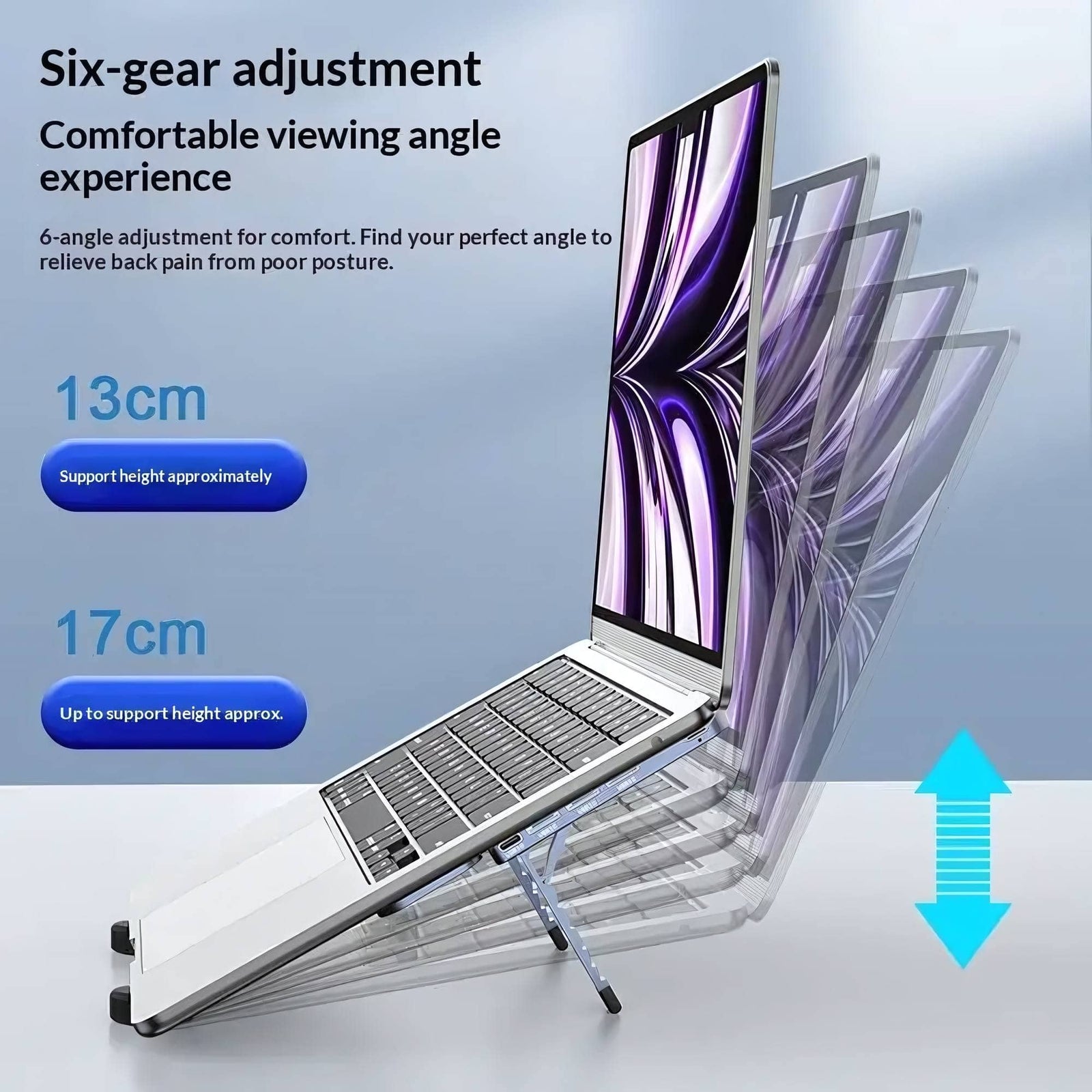 Eye-level screen, clean table